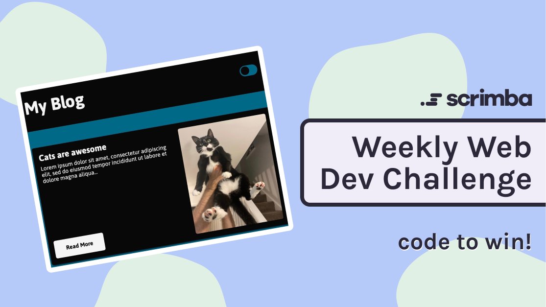scrimba's tweet photo. 👁 Looking for a fun coding challenge to do over the weekend? 💻😄

Have a go at the latest #WeeklyWebDevChallenge - a dark/light theme switcher 🌚🌝

https://t.co/luufWD5AMd https://t.co/4gGj6TIaUM
