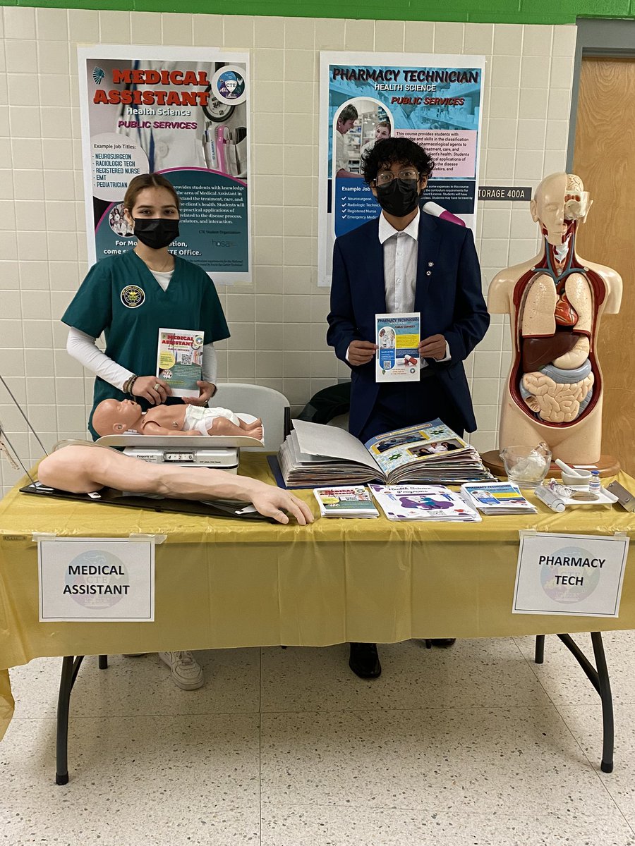 HOSANERD's tweet photo. Rowe HST program promoting our certification programs in EKG, Pharm Tech, EMT , Med Asst, and Billing n Coding at the Rowe CTE limited seating recruitment drive #techniciansintraining @RoweCTE @McAllenISDCTE https://t.co/rSvKTTkDQ1