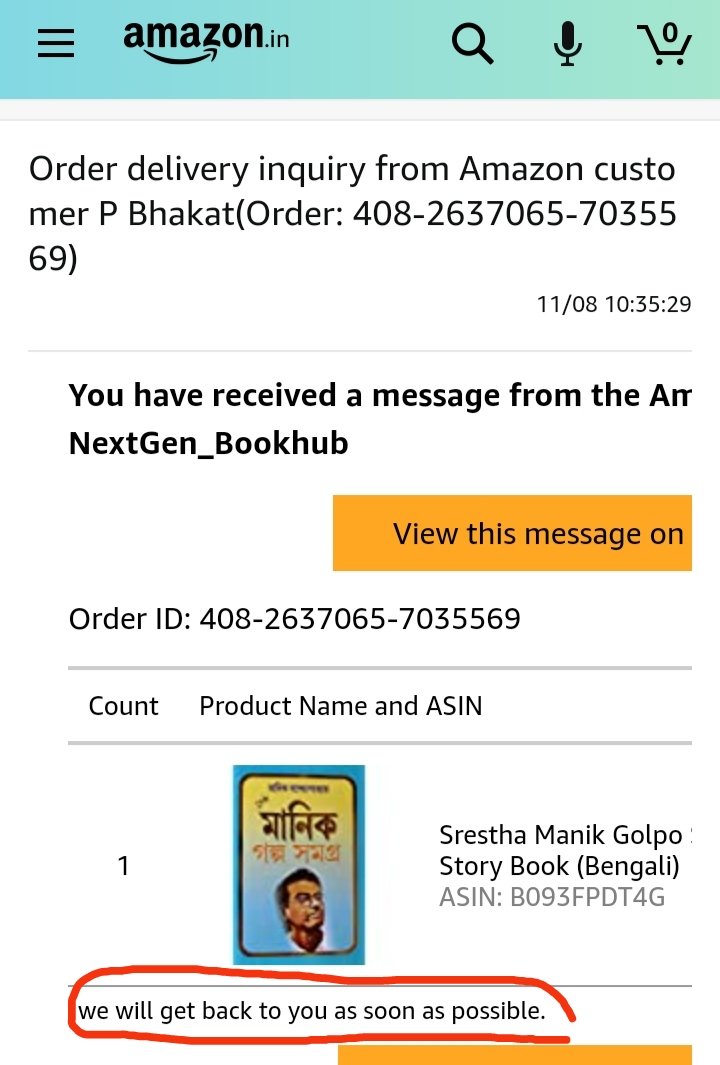 pbhakat's tweet photo. @s16naveens @amazonIN @mygovindia @narendramodi @PMOIndia @mannkibaat @JeffBezos @amazon #Amazon CHEATS. Seller NextGen_Bookhub telling same vague thing "noted" since 3.11.21. No REDRESS yet. Govt, watchdogs silent! Worrying. Tall talks in #MannKiBaat no step to protect us. @thecroindia @Consint_DG @SpeakUp_IN @cpimspeak @CAITIndia @INCIndia @SaketGokhale @UfterYou https://t.co/mO6SGvYn2V