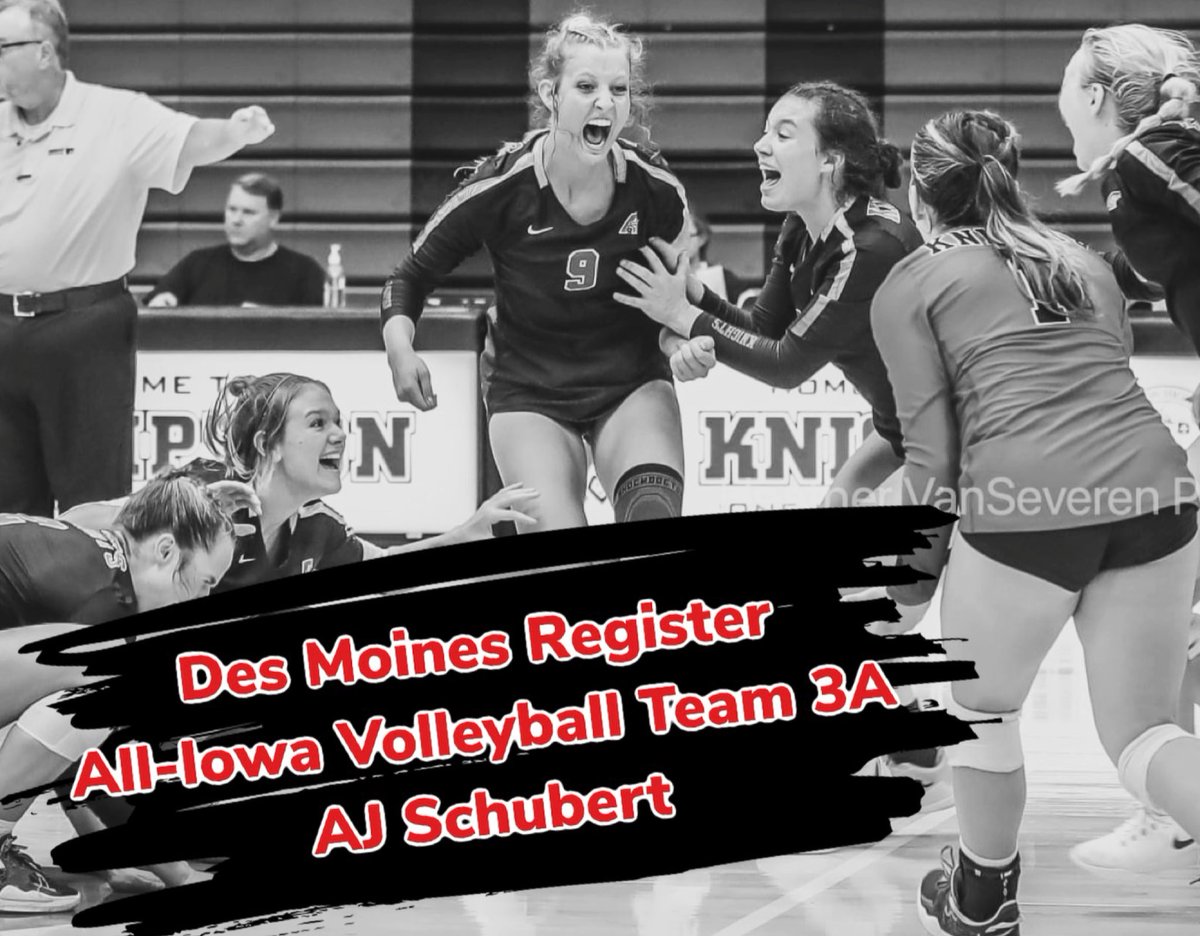 🌟Congratulations!🌟 To AJ Schubert for being named to the Des Moines Register All-Iowa volleyball team for class 3A!