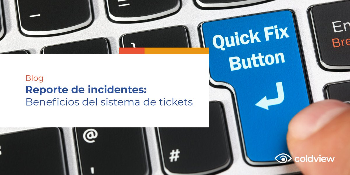 ColdviewLatam's tweet photo. ¿Sabías que mediante el reporte de incidentes con el sistema de #tickets tu organización puede obtener rápida respuesta del sector de #SoporteTécnico? 👉 En nuestro nuevo #blog te contamos todos los beneficios de esta #plataforma:
https://t.co/IwJFhgH5gw https://t.co/XMx8CKLtpV