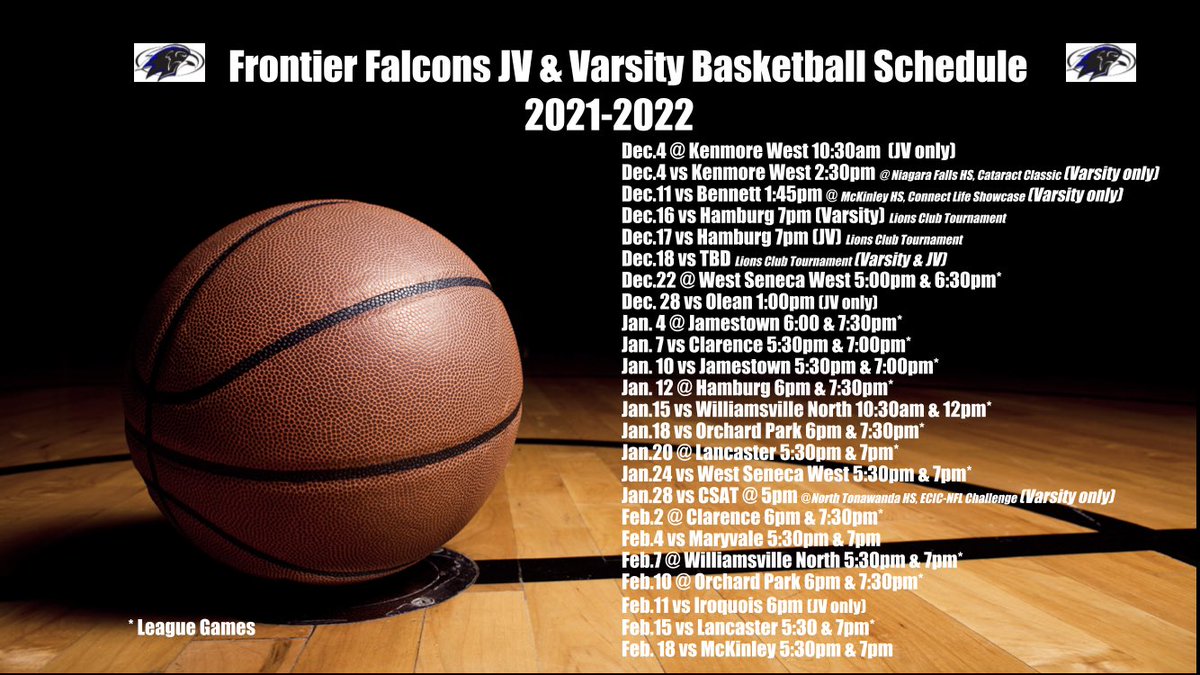 FrontierHoops's tweet image. 2021-2022 🏀 Schedule