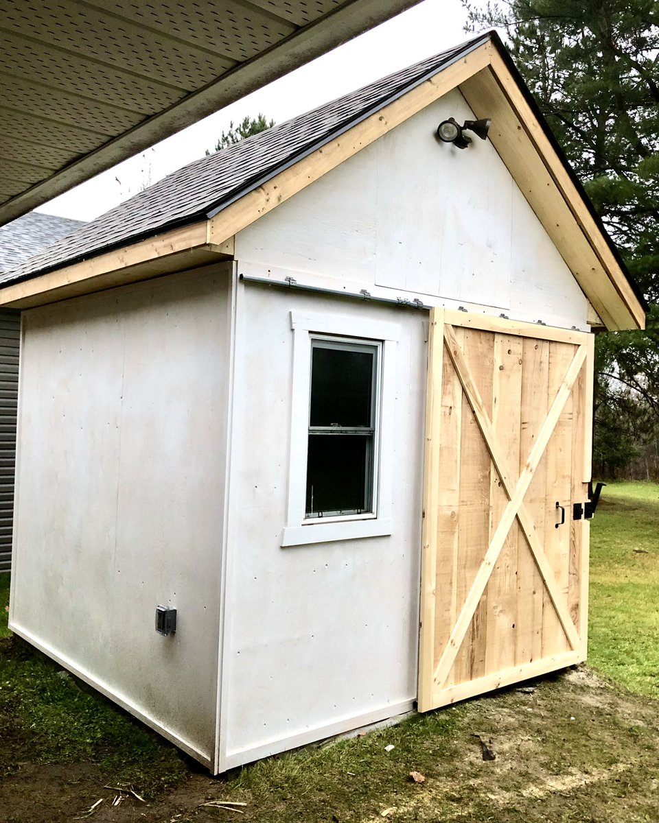 HuntHandi's tweet photo. Storage shed nearly finished - home of the happy lawn tractor https://t.co/FqAu8r7g9r