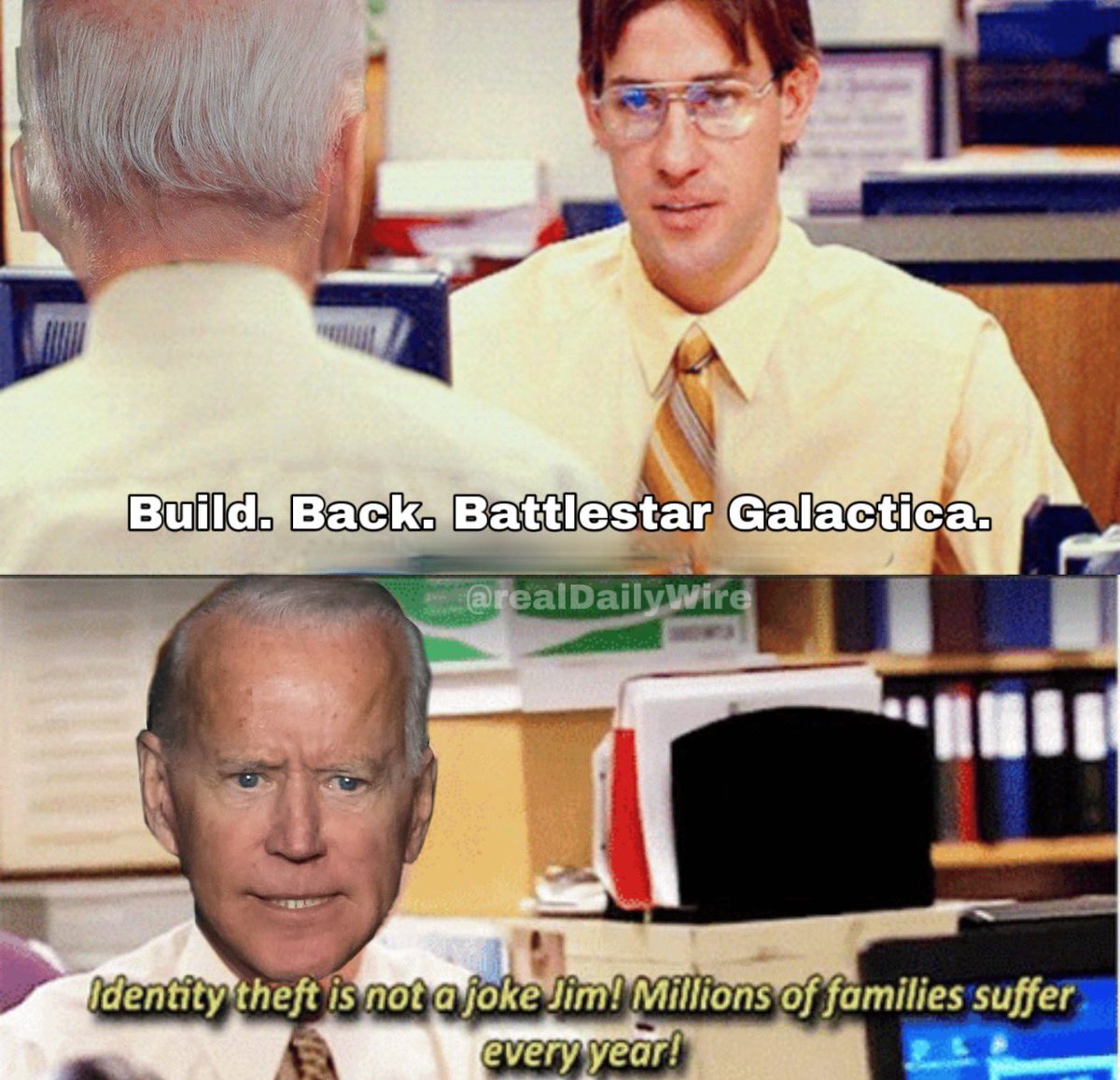 realDailyWire's tweet photo. Build. Back. Battlestar Galactica. https://t.co/EDuTL7g5zP
