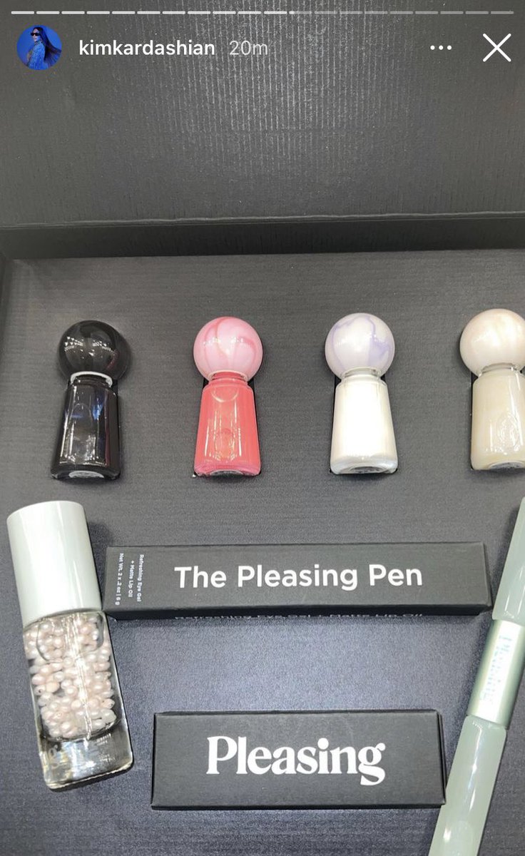 Kim Kardashian posted an Instagram story of her @Pleasing PR package!