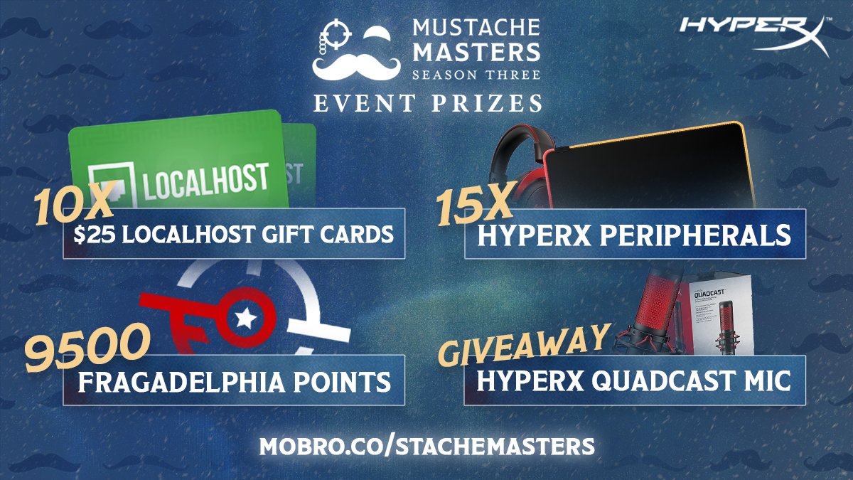 StacheMasters's tweet photo. Whats a tournament without prizes? In addition to Frag Champs Points, our proud partner @HyperX has donated these AMAZING items for our winners! 

Additionally, we’ll be hosting a giveaway during the stream - make sure to tune in to find out how to participate! #HyperXFamily https://t.co/bUWk7OQynJ