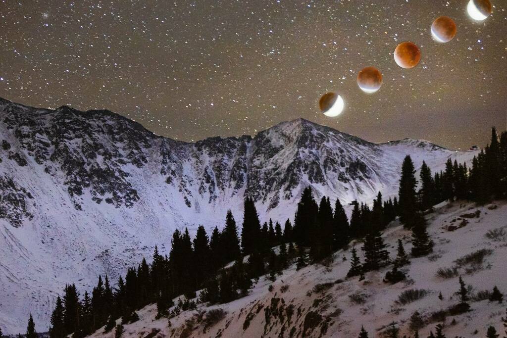 Composite of the #LunarEclipse last night…