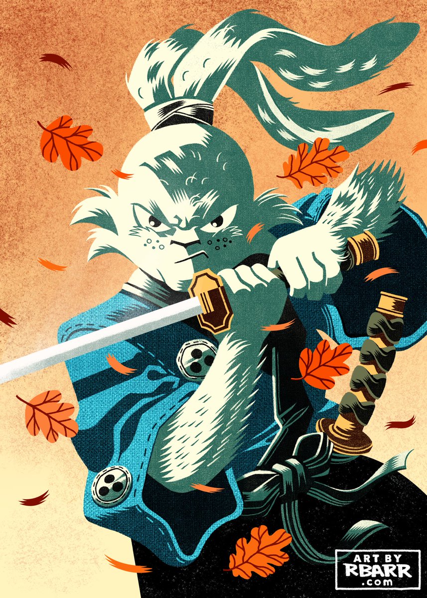 artbyrbarr's tweet photo. The legendary Usagi Yojimbo for @MojosWork’s Mutant Pizza trading card collab! Had a lot of fun working on this one! https://t.co/f1opBkCxyk