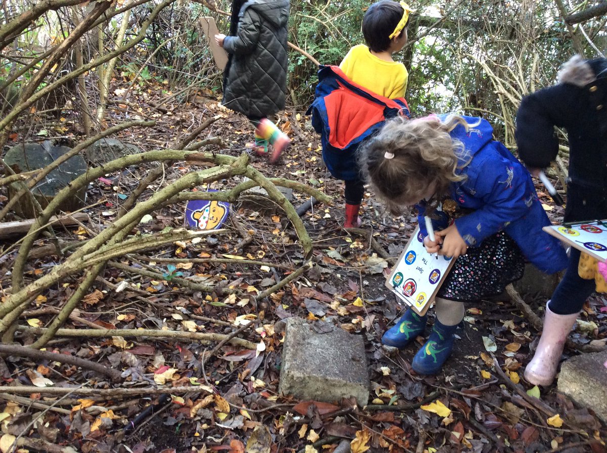 Silver Birch found Pudsey Bear 🐻 in forest school today 👍