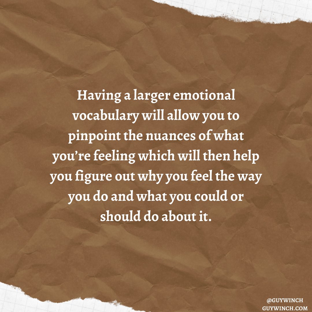GuyWinch's tweet photo. Identifying your emotions and naming them correctly takes practice but it’s an exercise that is important for your emotional health. 

https://t.co/m8m66zthiZ https://t.co/5hxpx4tGPJ