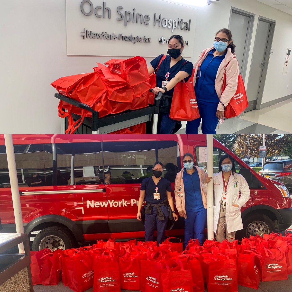 i_b_rochelle's tweet photo. 2 River West’s awesome staff giving love to our community this Thanksgiving, thank you team for donating and sharing! #communityfeelglobalimpact #NYP #Thanksgiving2021 #stayamazing @Beekurn @HeadRNColumbia @AH_ACNWmagnetic @allen_spine https://t.co/kfW5RsyZC8