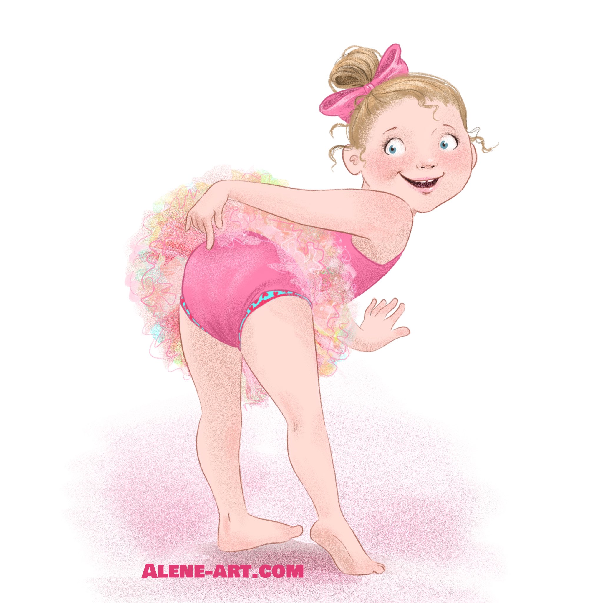 Little girls bent over Alison Mutton on X: "Dug into my archives for this early style test for  #PoopyPants for #colour_collective #FlamingoPink. I'm drowning in urgent  Christmas card commissions at the moment & didn't have time
