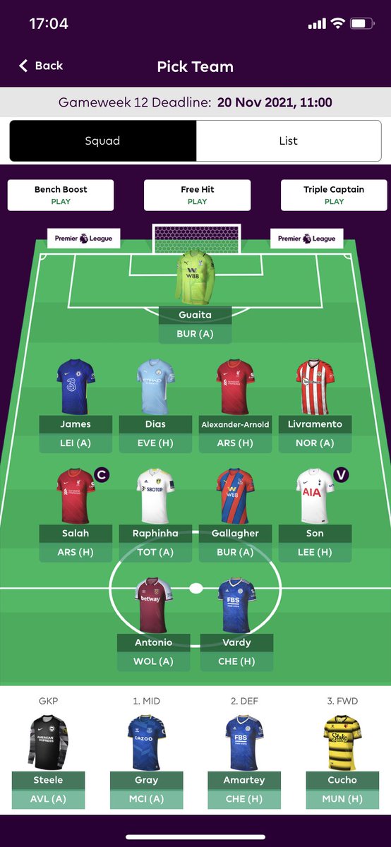 FPLTips7's tweet photo. Team for the next gameweek! https://t.co/n6saiJS6nM