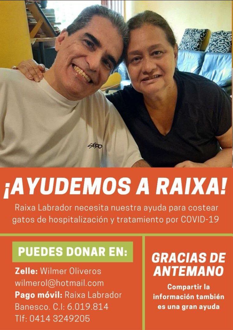 touhouamongus's tweet photo. La mamá de un estimado amigo, Christian Oliveros, necesita ayuda para costear los gastos al haberse enfermado de COVID-19.

Agradecería que compartan y apoyen en lo que estén en capacidad. https://t.co/8X649XmaSS