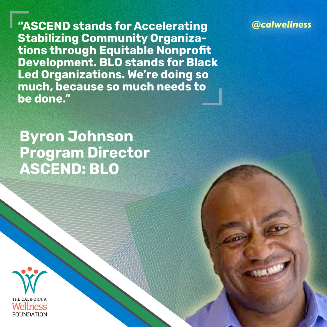 calwellness's tweet photo. ASCEND:BLO  is one of our grantee partners supported through our Leading for Power &amp; Change portfolio. Check out this video to hear from Byron Johnson, Program Director at ASCEND:BLO! https://t.co/2wEhl3hXAl #AdvancingWellness @YouTube https://t.co/K1FomnfKHQ