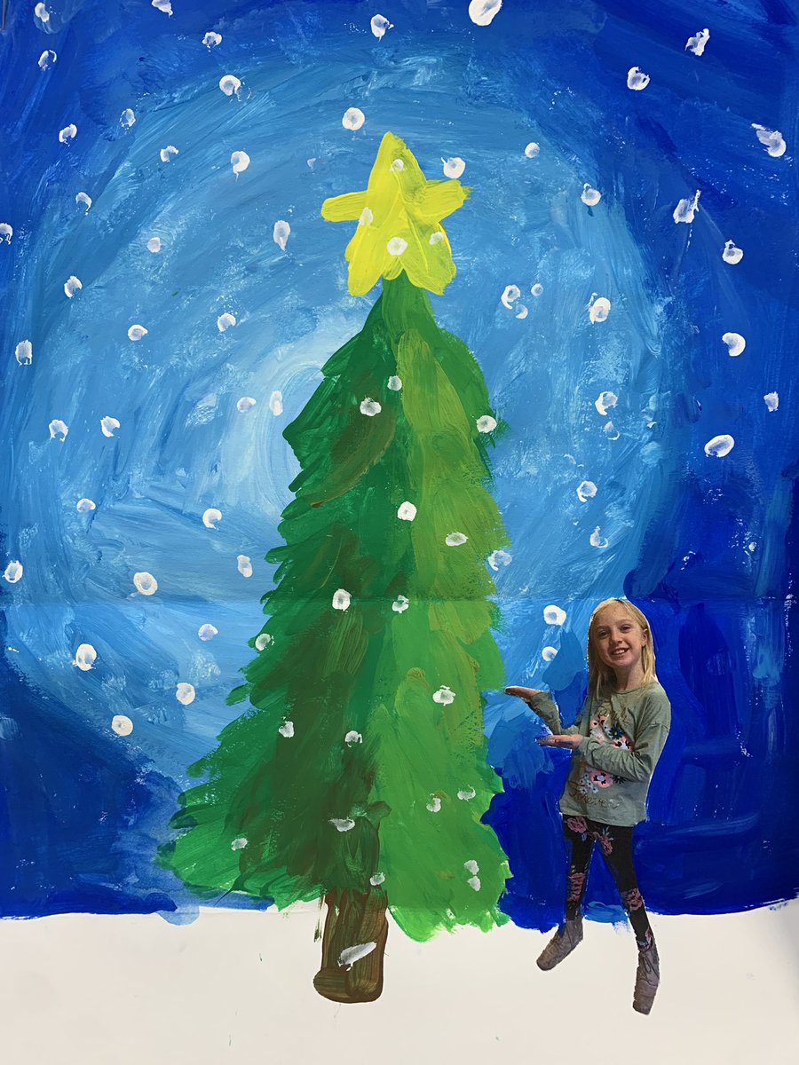 MrsMelMoon's tweet photo. Our 3rd Graders created the perfect pine trees this week! We practiced painting &amp; blending as we created our snowy evenings 🌲❄️🎨 #WeAreStrongsville #KinsnerElementary #ArtTeacher https://t.co/KkngEuNLsl