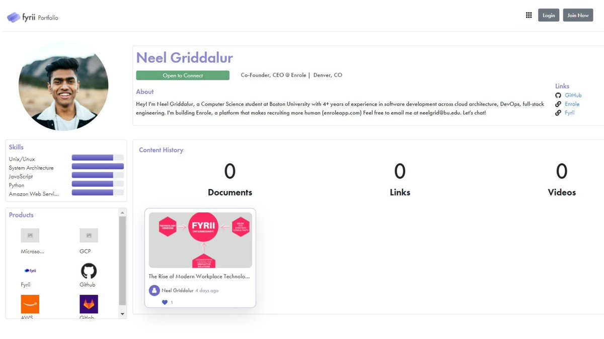 Looking for a #developer to help you build, test, and organically market your product to a technical audience? They're on #Fyrii! 🔥

Just like Neel! 👋🏽 He helped build Fyrii and is now a hands on tester while showcasing his skills.

profiles.fyrii.ai/sage/neel

#Productdevelopment