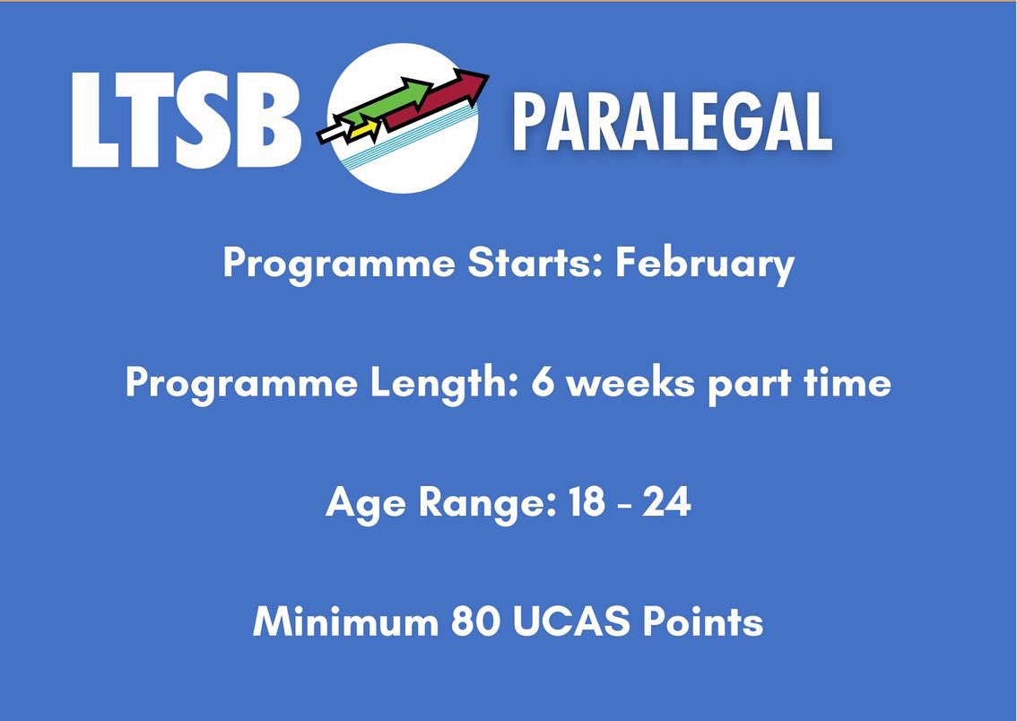 Shamaine_91's tweet photo. ⭐️Our brand new for 2022 @LeadershipTSBiz Paralegal Programme will help you kick start your career in Law!⭐️

Apply now for our February Kick off!

(Link in bio) 

#lawstudent #apprenticeships #career #lawyer https://t.co/rTN2SwUm26
