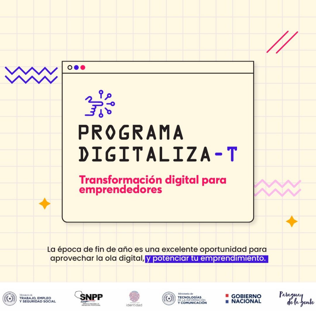 Miticpy's tweet image. 💻¡Nuevos cursos disponibles!
Bienvenidos al Programa &quot;Digitaliza-T&quot;

Transformación Digital para emprendedores.

Iniciamos los primeros cursos en línea de este programa el lunes 22 de noviembre. 

➡️Link de inscripción: forms.gle/ekrYG8CYh8VGZb…