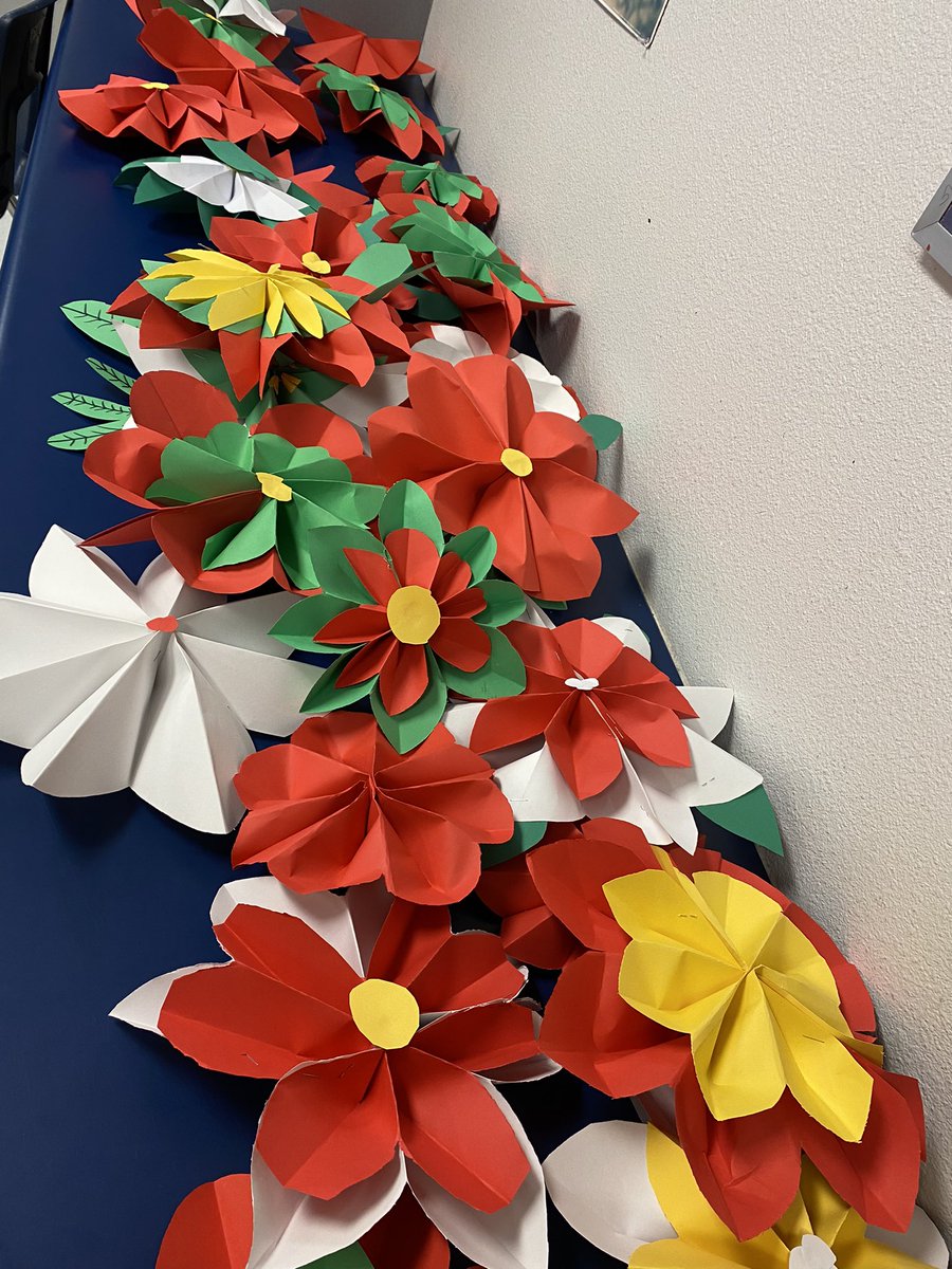 Alyssa_L1819's tweet photo. A counter full of poinsettias! Today our wonderful  AVID students worked on some amazing poinsettias for our hall decorating!  #AVIDcavs
@MPorras_HMS @AHernandez_HMS @jgraje08 @sarahinabubble_ https://t.co/B1U7RoZyx4