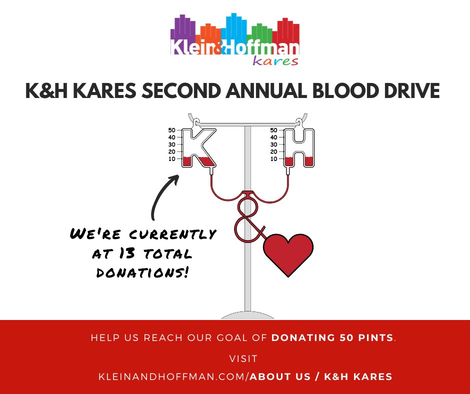 Help reduce the current blood shortage by joining K&amp;H Kares in our second annual, end-of-the-year blood drive, led by Caroline Smrokowski! The blood drive is open to anyone wanting to help us reach our goal of 50 donations (50 pints of blood) by December 31st.
#workingtogether