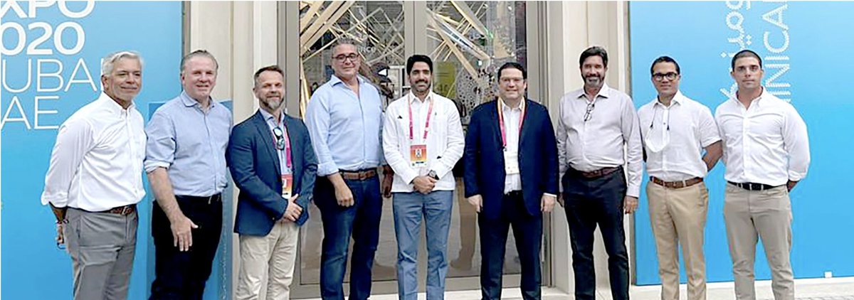 DRTradeLCS's tweet photo. Apoyamos la visita de @aduanard y el sector portuario Dominicano a Expo Dubai para promover el país como Hub Logístico de la región, y nuestro enorme potencial para manufactura nearshore 
https://t.co/CuZ7x1br9q https://t.co/nmUL7LRKWq