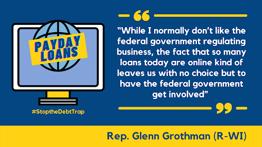 NCLC4consumers's tweet photo. Thank you @RepGrothman @RepChuyGarcia for introducing the bipartisan Veterans and Consumers Fair Credit, legislation that caps the astronomical interest rates that predatory payday and car-title lenders charge consumers #StopTheDebtTrap #ProtectConsumers #CapRatesNow https://t.co/ta1KksraOh