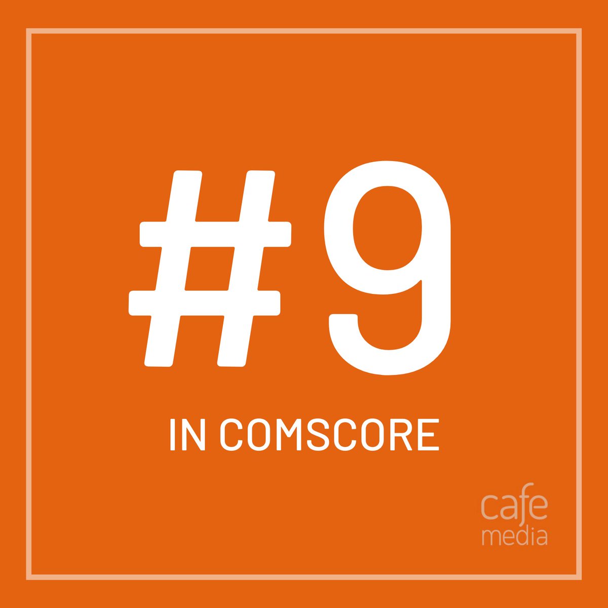 CafeMedia is now the 9th largest web property on the internet! 🚀

Moving up on Comscore's list of the top-visited web properties helps brands identify our community as one of the best places to reach passionate and engaged audiences. Congrats to our publishers and team! 🎊