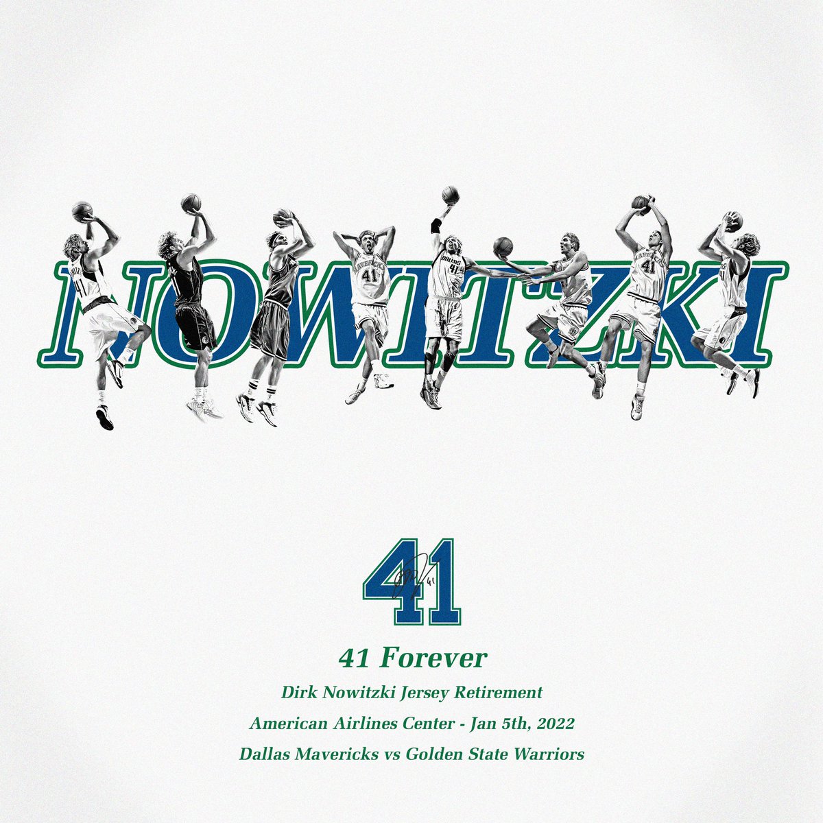 It is time to send 4️⃣1️⃣ to the rafters 🐐

Join us on January 5, 2022 as we honor the greatest Maverick of all time, <a href="/swish41/">Dirk Nowitzki</a>. 

#MFFL