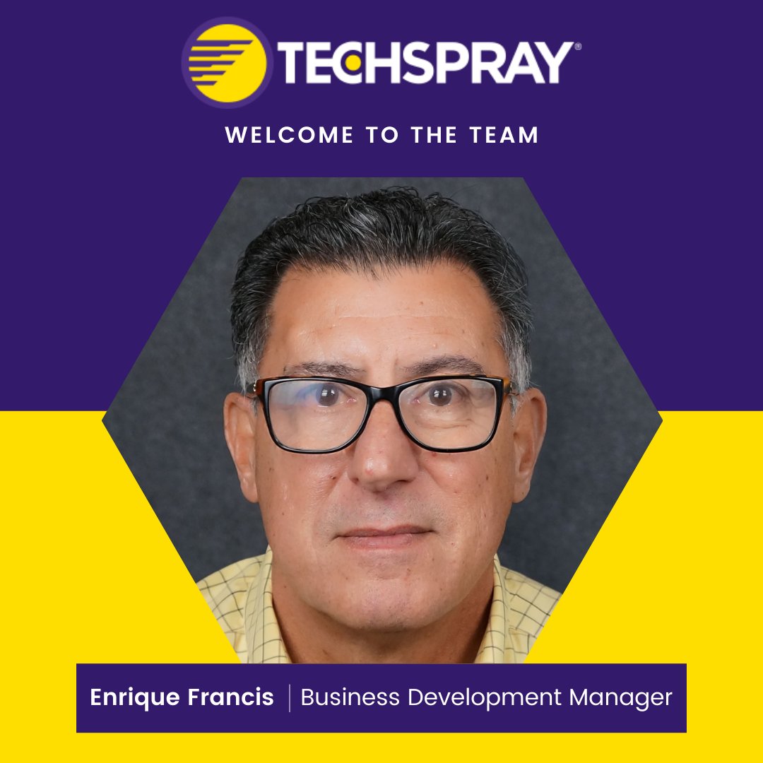 techspray's tweet image. Welcome Enrique Francis, Techspray&apos;s newest Business Development Manager. He will actively develop new cleaning chemistries and conformal coatings, and prove lab and field support. Have a new vapor degreaser or ultrasonic cleaning application? He is here to make your job easier!