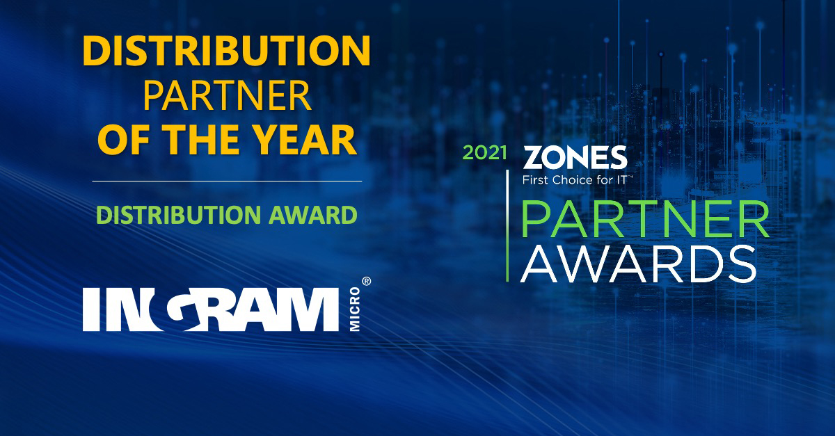 IngramMicroUSA's tweet image. We’re honored to be named Distribution Partner of the Year at the @Zones Partner Awards. 🌟👏 We’re grateful for our continued partnership. #IngramMicro #channelpartners #partnersmart