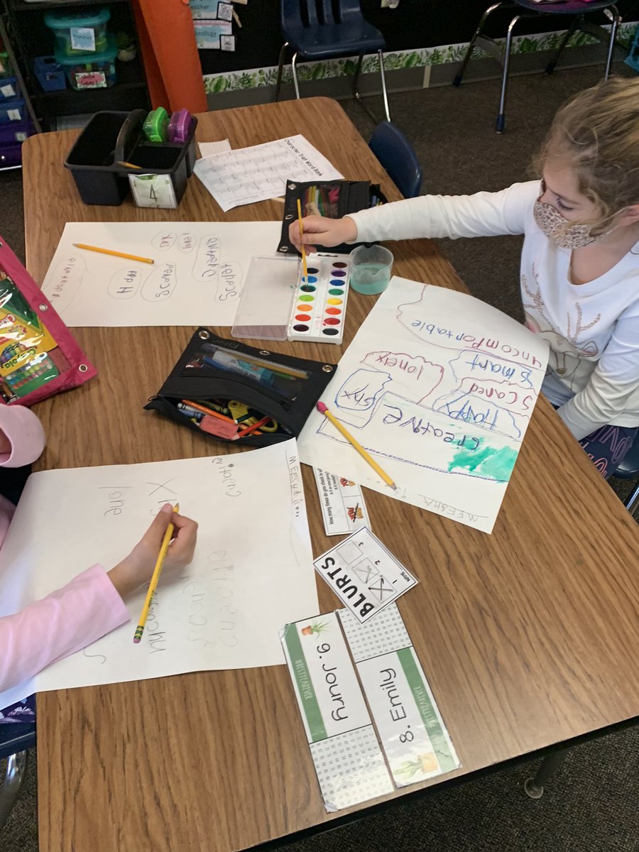 MissDs2Class's tweet image. Wrapping up our character trait unit by choosing our favorite mentor text and describing the character. We discussed how traits can be represented by colors. Students got creative and made character trait posters! @oseDCSD