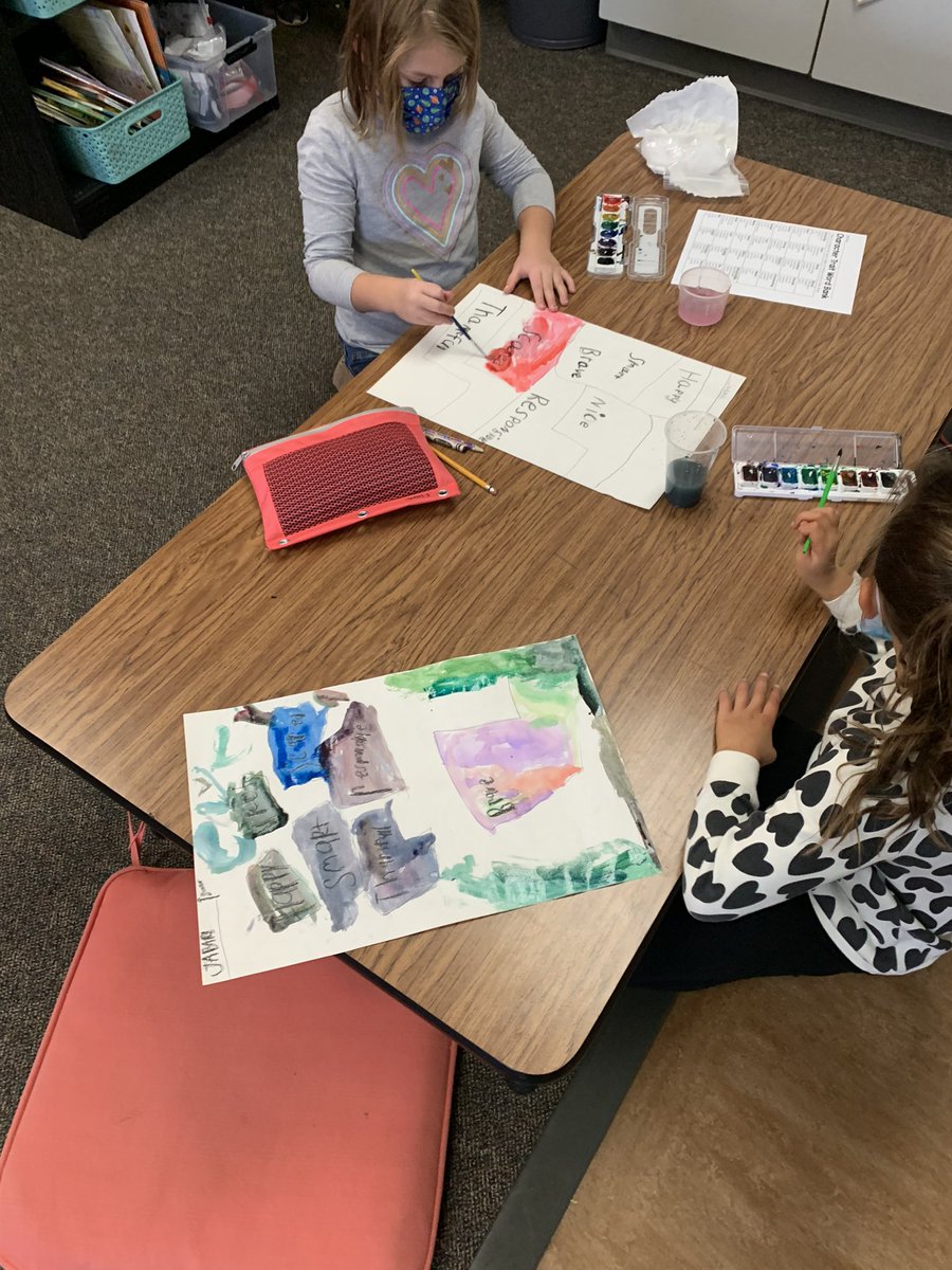 MissDs2Class's tweet image. Wrapping up our character trait unit by choosing our favorite mentor text and describing the character. We discussed how traits can be represented by colors. Students got creative and made character trait posters! @oseDCSD