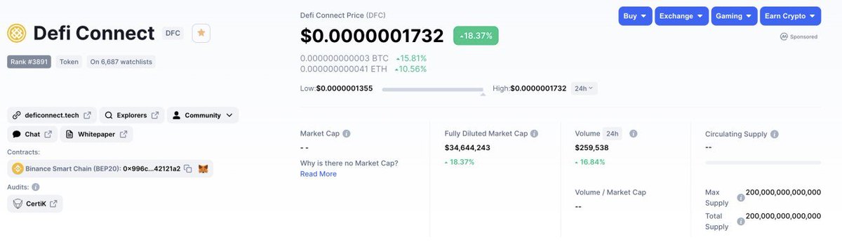 RT @deficonnect: #dfc is up by 18% in 24 hours

#DefiConnect is on fire https://t.co/9oAlk9Ze4w
