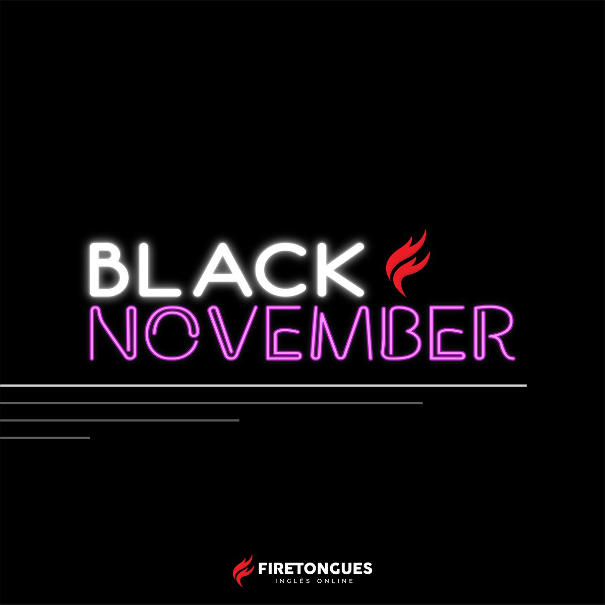 Firetongues_br's tweet photo. 🚨Vem aí Black November Firetongues🚨

Quer um curso de inglês online que cabe no seu bolso? O Firetongues veio para te conquistar!

Conheça nossos planos a partir de R$ 69,90 com vantagens que você só encontra aqui. Quer descobrir alguns dos nossos diferenciais? Veja quais são: https://t.co/a2CZCF5bKd