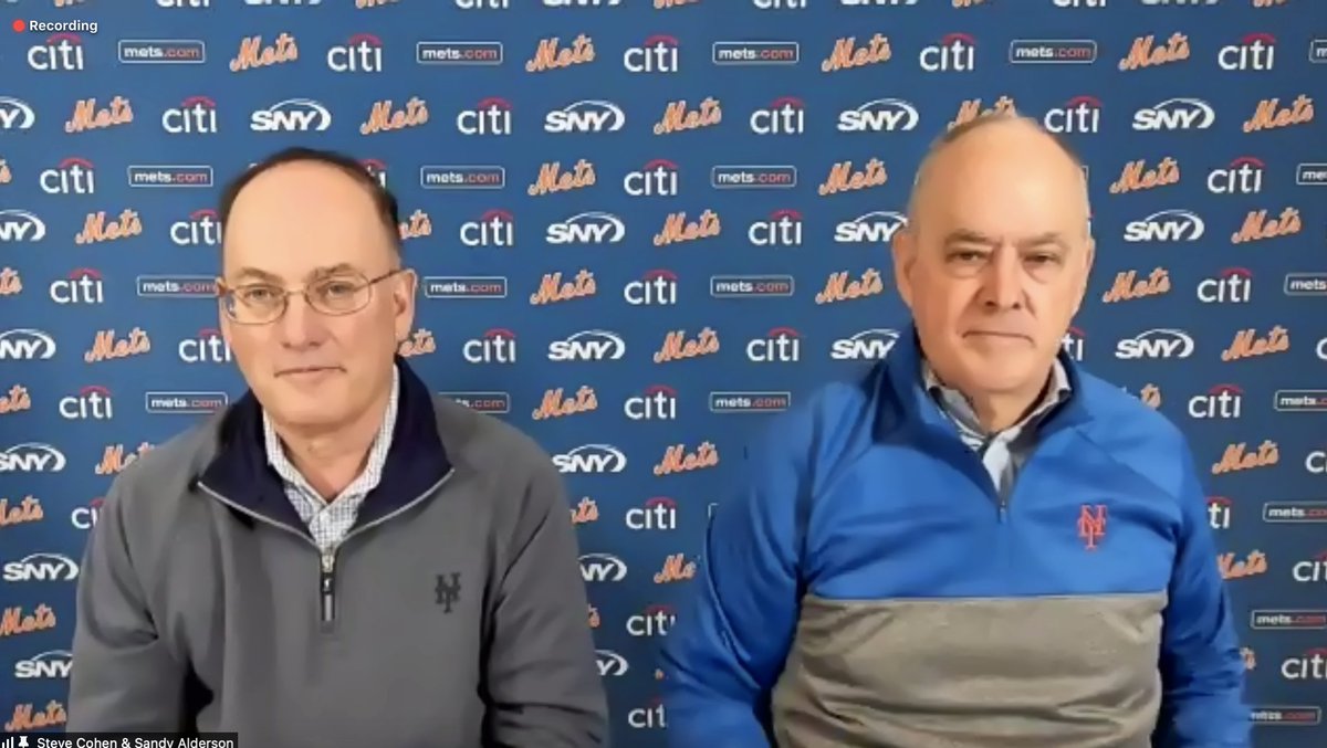 Jacob_Resnick's tweet photo. Steve Cohen and Sandy Alderson are here for Billy Eppler's introductory press conference. https://t.co/jNor2mKLOw