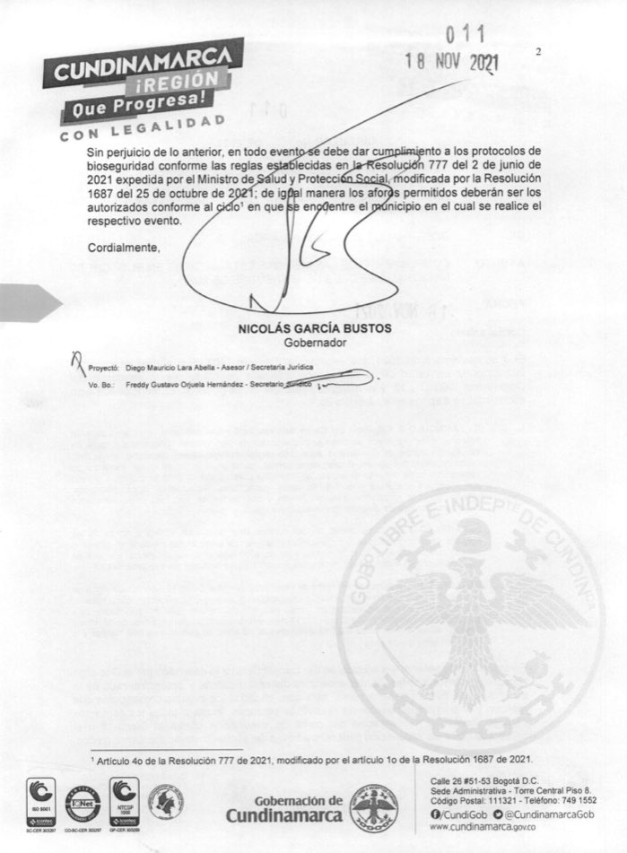 Secretaría Jurídica de Cundinamarca tweet media