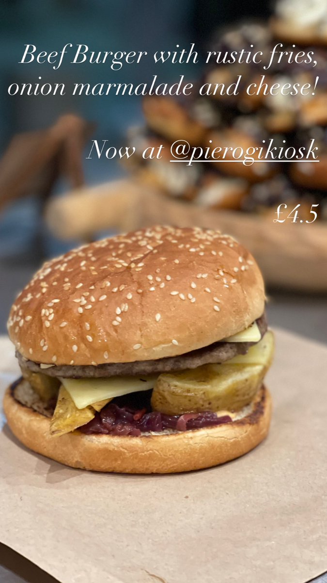 PierogiKiosk's tweet photo. Street Food made with love! 

Beef Burger with Rustic Fries, Onion marmalade, burger sauce and cheese!

Try at Kiosk on Bridge Street 🍔 

#burger £4.50 💥 #streetfood https://t.co/t0RuZ9Rcbw