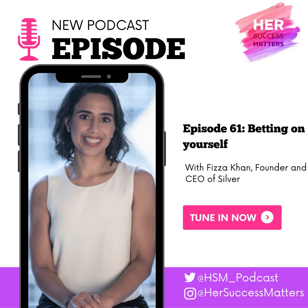 HSM_Podcast's tweet photo. NEW EPISODE 🚨Tune in to Episode 61 of #HerSuccessMatters now! https://t.co/o4xxnXGNAy

In this episode, @christineashaw speaks with Fizza Khan, Founder and CEO of Silver, for a discussion surrounding the importance of betting on yourself. 

Listen now! #INPodcasts https://t.co/ZaqEJeOhp9
