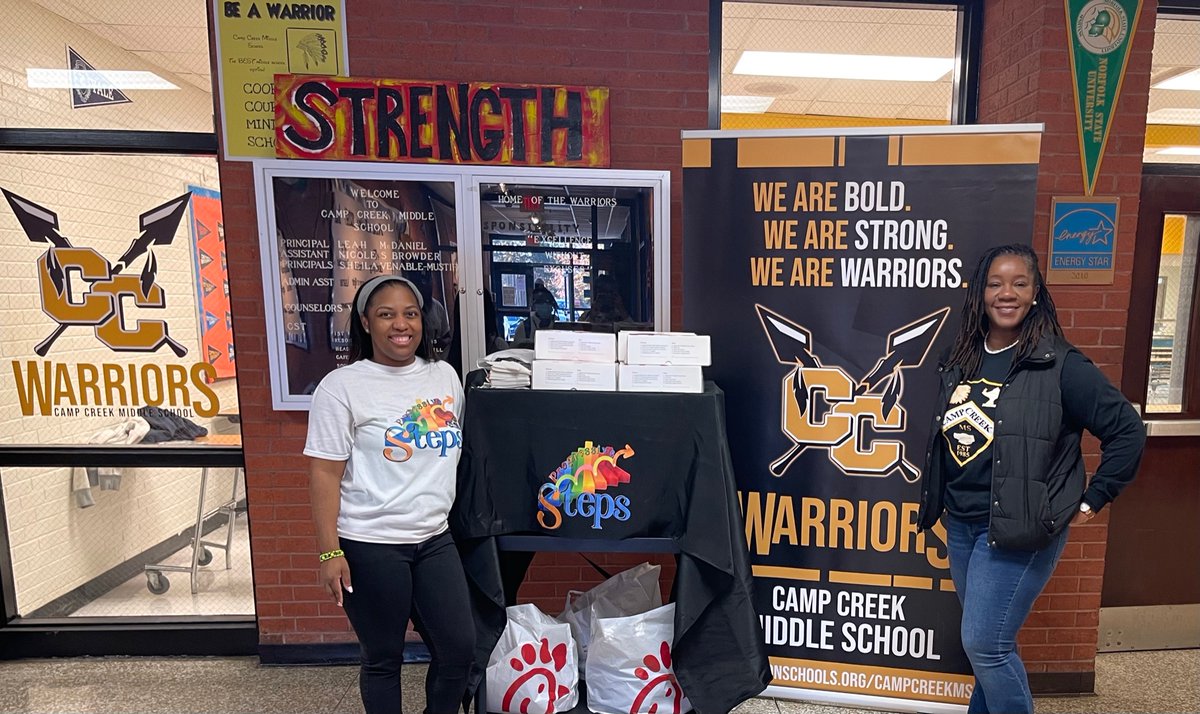 ProgressiveSte4's tweet photo. Progressive Steps would like to send a big thank you to Principal McDaniel (@CCMPrincipal) for allowing Progressive Steps Inc. to sponsor the Chick-fil-A breakfast for the staff today. 🎉 (@CampCreekMiddle) https://t.co/p9NMC0yxdh