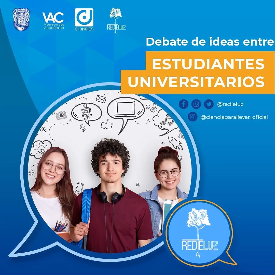 Mañana es el Debate de Ideas entre Estudiantes Universitarios organizado por la Red de Investigación Estudiantil de la Universidad del Zulia (REDIELUZ).

¡Te presentamos una parte de los equipos! ✨