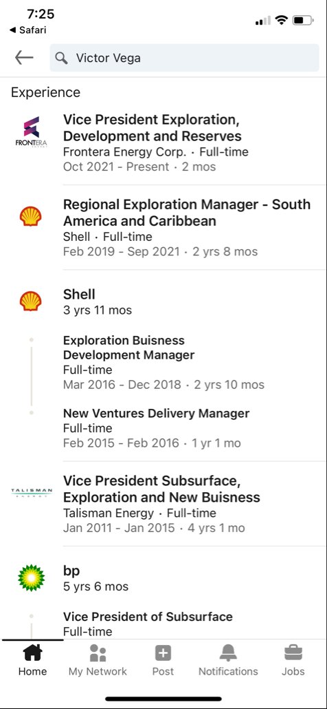 $FECCF $FEC.TO $CGXEF $OYL.V
I do like the look of this new Guyana exploration manager.  He’s been a “deal guy” for a number of key Deepwater players.  Hopefully he’s on the phone, leading the charge to secure optimum terms fo... https://t.co/nb5191jBVh https://t.co/GLF1JyWXht