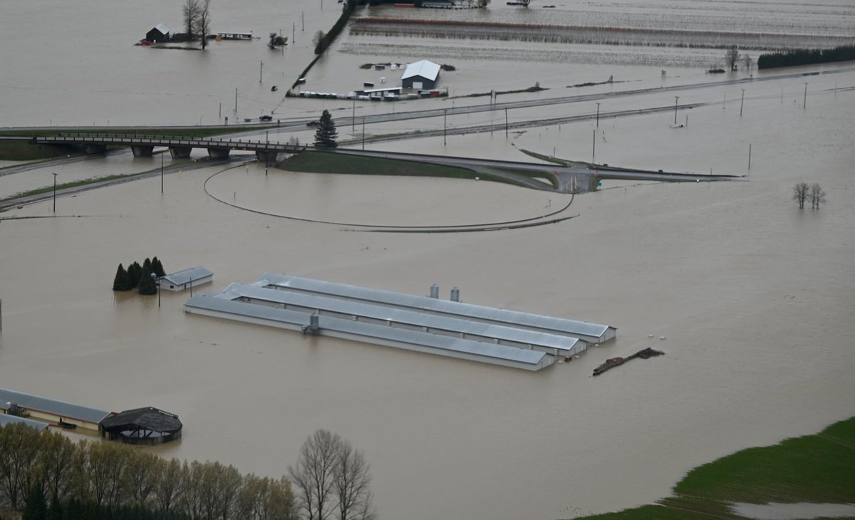 darcynews's tweet photo. #Abbotsford police have released new aerial footage showing the infrastructure damage caused by flooding. The force is asking people not to fly drones over Sumas Prairie because it may interfere with aerial assessments. https://t.co/BV31uilot6