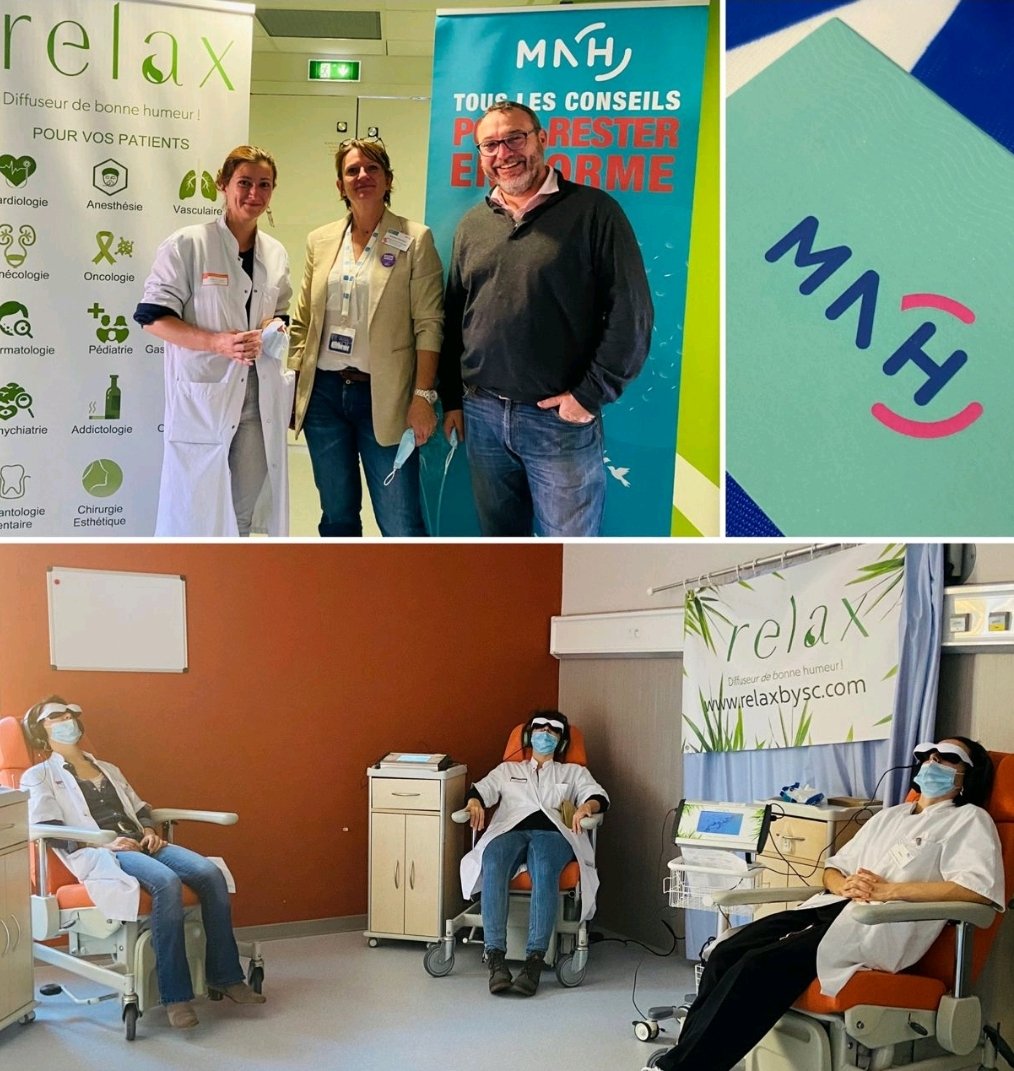 ElisabeDubernet's tweet image. Les professionels de SSR1 Henri Choussat site de Xavier Arnozan ont découvert la relaxation 2D aux travers de voyages de rêves. Un beau triptyque QVT @CHUBordeaux @MNH_Mutuelle et la sté RELAX. Merci @BeaumatinV @GenotMarion pour votre confiance