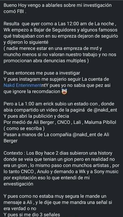 CncoAli's tweet photo. Como que CNCO ya no pertenece a wk?? OMG si es sierto eso hay que festejarlo xd https://t.co/rPnDoOpKZK