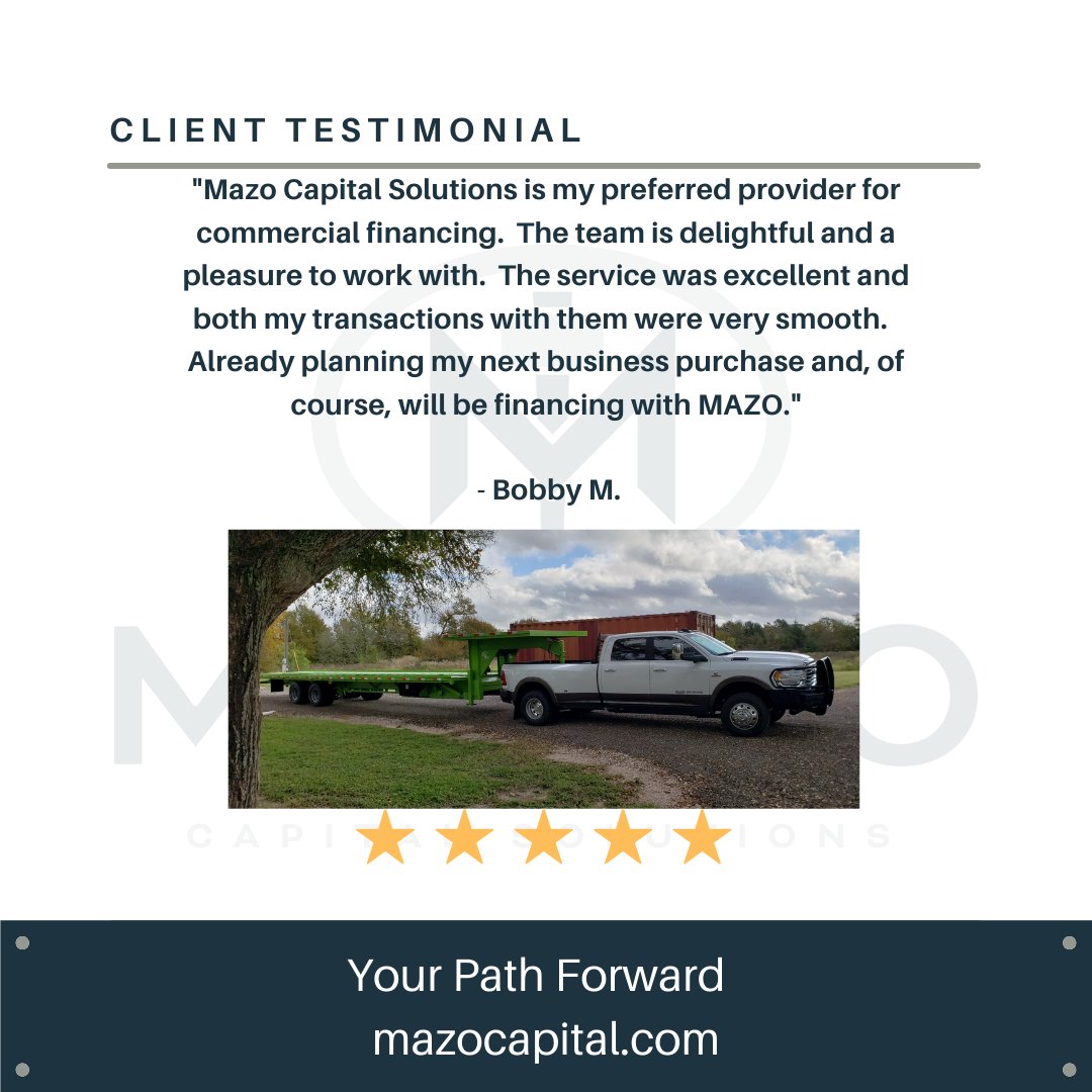 MazoCapital's tweet photo. Another happy MAZO Capital Solutions customer! Check out that new truck and trailer - we are loving the green!  

#equipmentfinance #equipmentleasing #equipmentfinancing  #trailers #smallbusiness https://t.co/52salTGd8k
