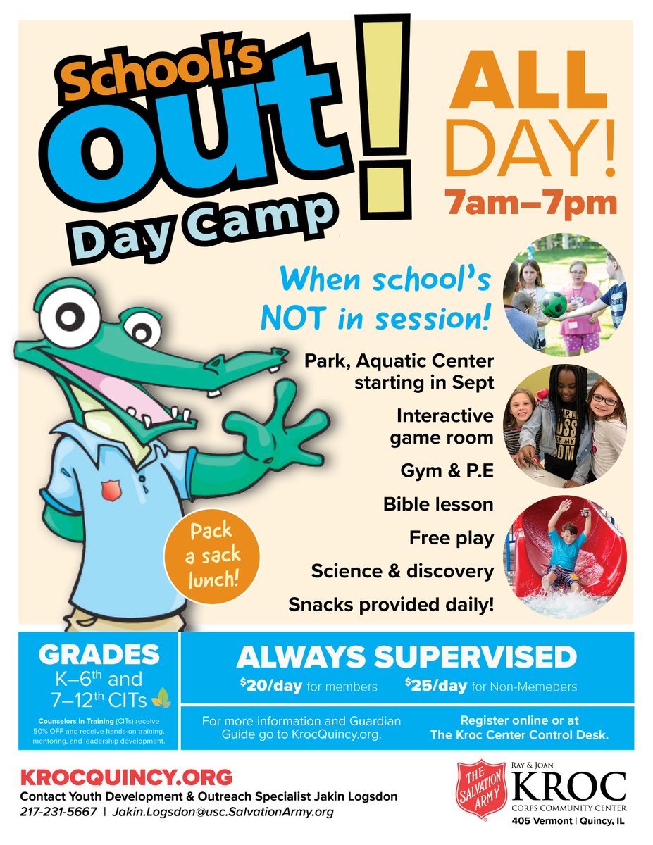 KrocQuincy's tweet photo. 🦃🎄With the upcoming holiday breaks, don't forget about School's Out Day Camp at The Kroc! 🎄🦃

#KrocCommunity https://t.co/EQhTsPCUdw