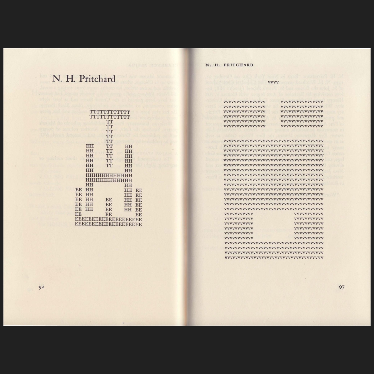Norman Pritchard (1939–1996) was a member of the Umbra poets, a collective of Black writers in Manhattan's Lower East Side founded in 1962. His visual poems and jazz poetry recordings leveraged unconventional methods like playful typography and audio experimentation. ⁣⁣⁣