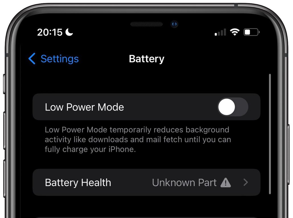 خاصية جميلة وجديدة في نسخة المطورين iOS 15.2
بتطلع لك رسالة في إعدادات البطارية في حالة تغير البطارية الغير معتمدة من Apple 😍👌🏻
