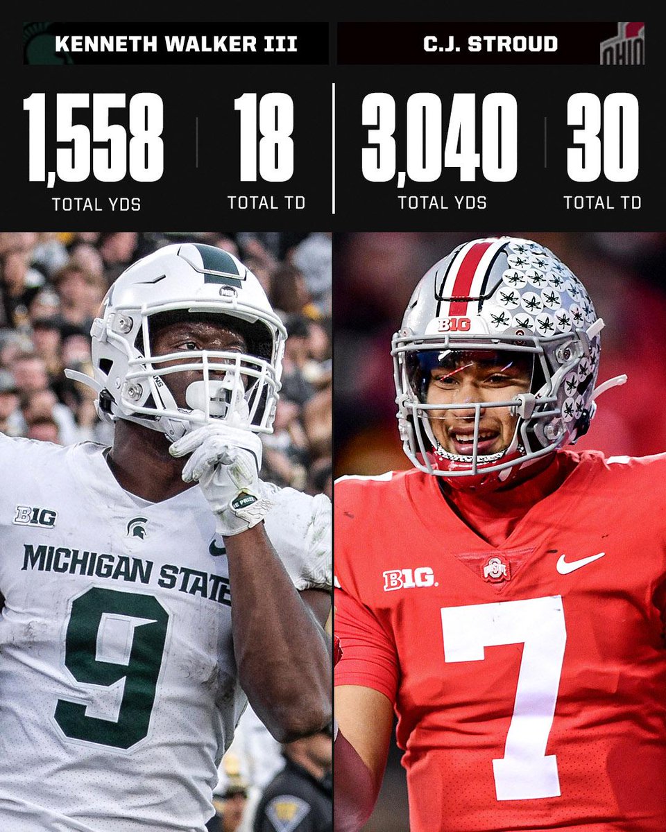 ESPNCFB's tweet photo. Two Heisman contenders will meet in Columbus TOMORROW 💥

📺: ABC, Noon ET https://t.co/Ly0Bb7MH0U